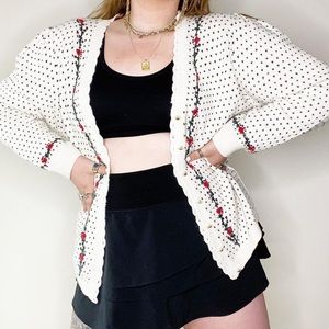 *sold* grandma vibe vintage floral detail cardigan